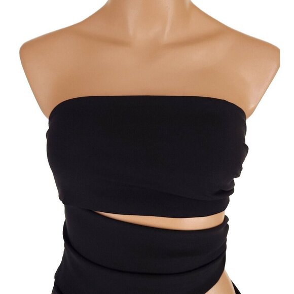 Magda Butrym Asymmetrical Cut-Out Short Cocktail Dress FR 36 US 4 Black NWT - Picture 6 of 16